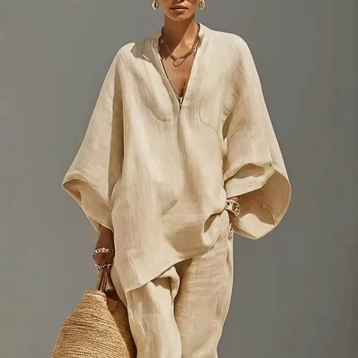 Marina | Women's V-Neck Casual Two-Piece Outfit