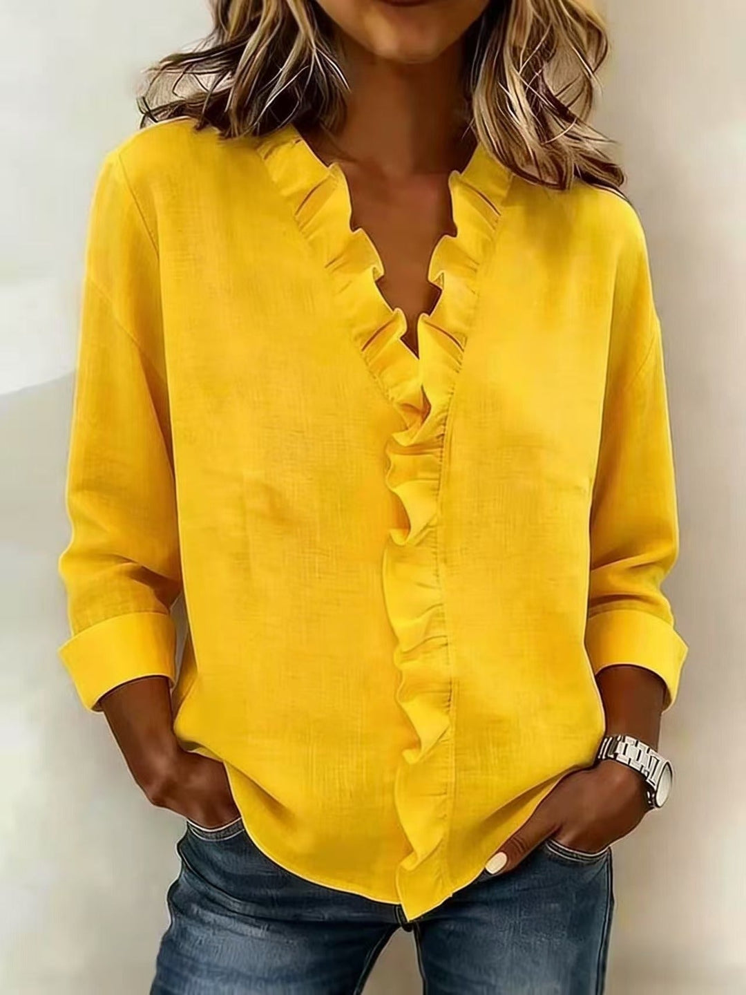 Elara Soft Ruffle Blouse