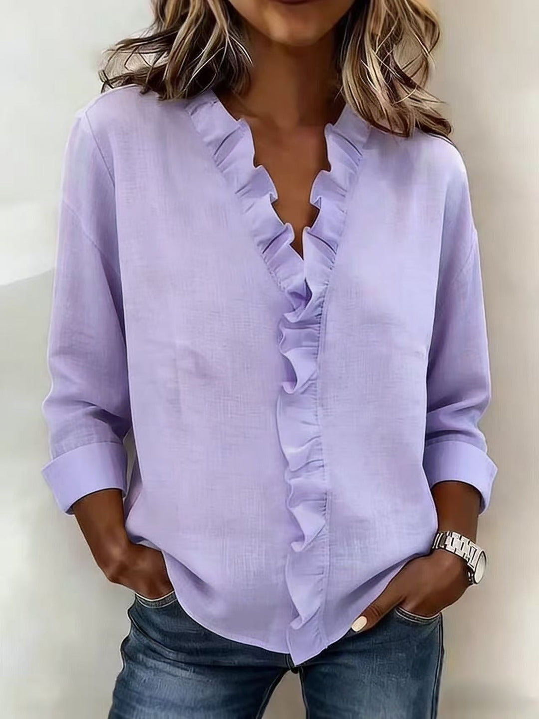 Elara Soft Ruffle Blouse