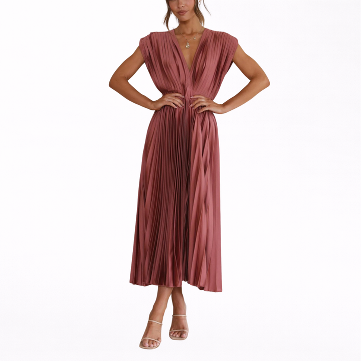 Clara | Graceful Pleated Midi Dress