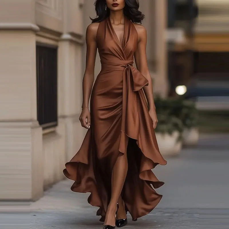 Aurelia | Satin Wrap Elegance Dress