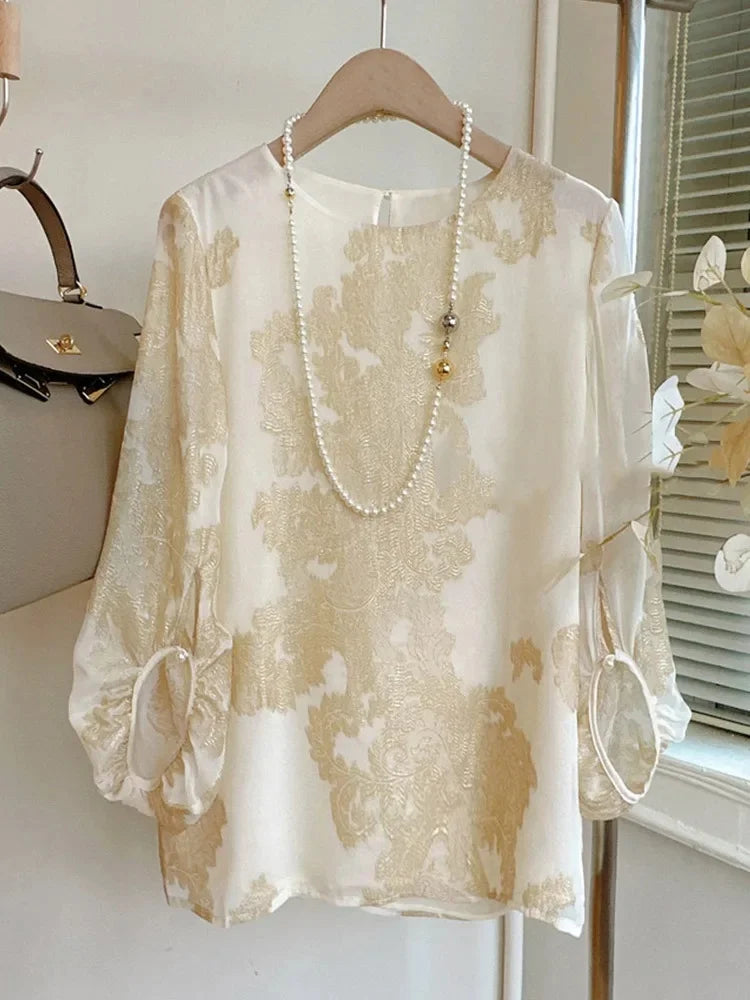Margot Elegant Lace Detail Blouse