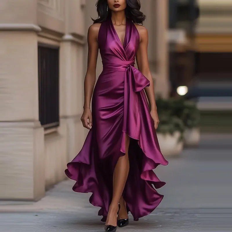 Aurelia | Satin Wrap Elegance Dress