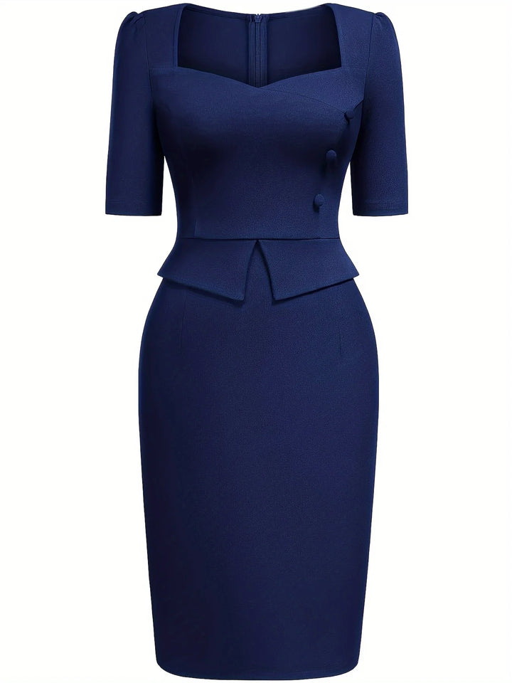Vivienne | Structured Elegance Midi Dress