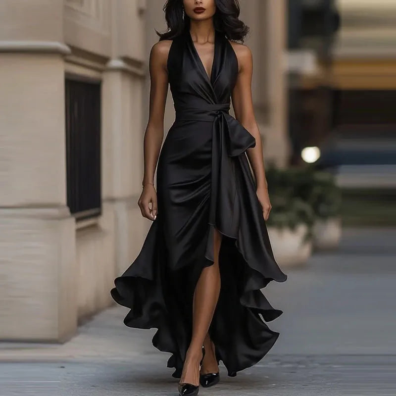 Aurelia | Satin Wrap Elegance Dress