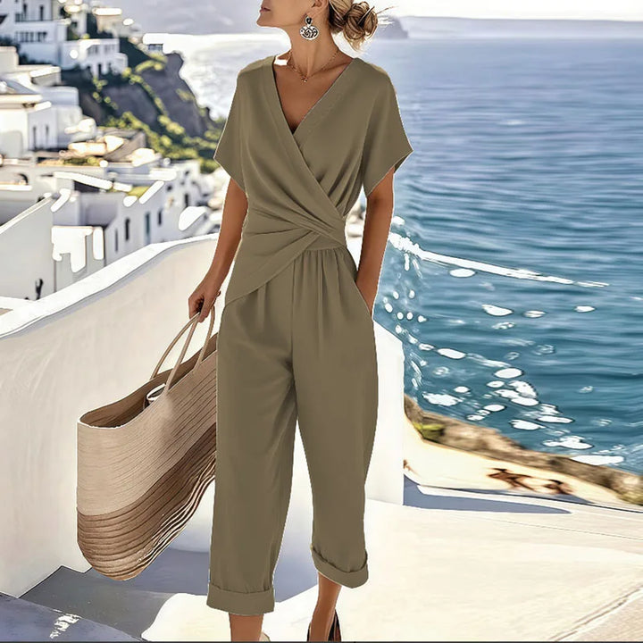Celine | Coastal Wrap Jumpsuit