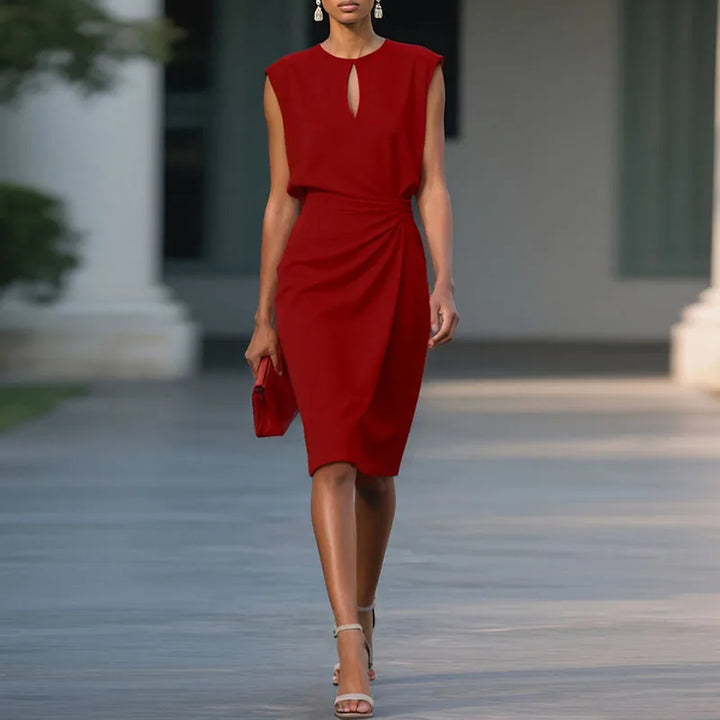 Seraphina | Draped Elegance Midi Dress