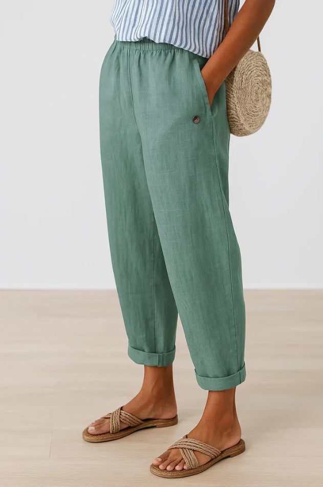 Romina™ Classic Linen-Cotton Trousers