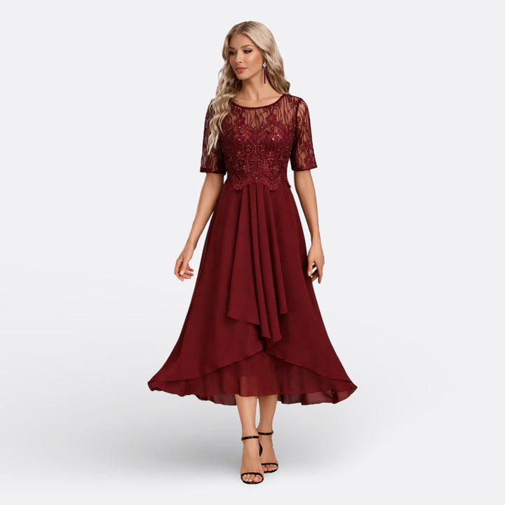 Victoria | Elegant Lace Midi Dress