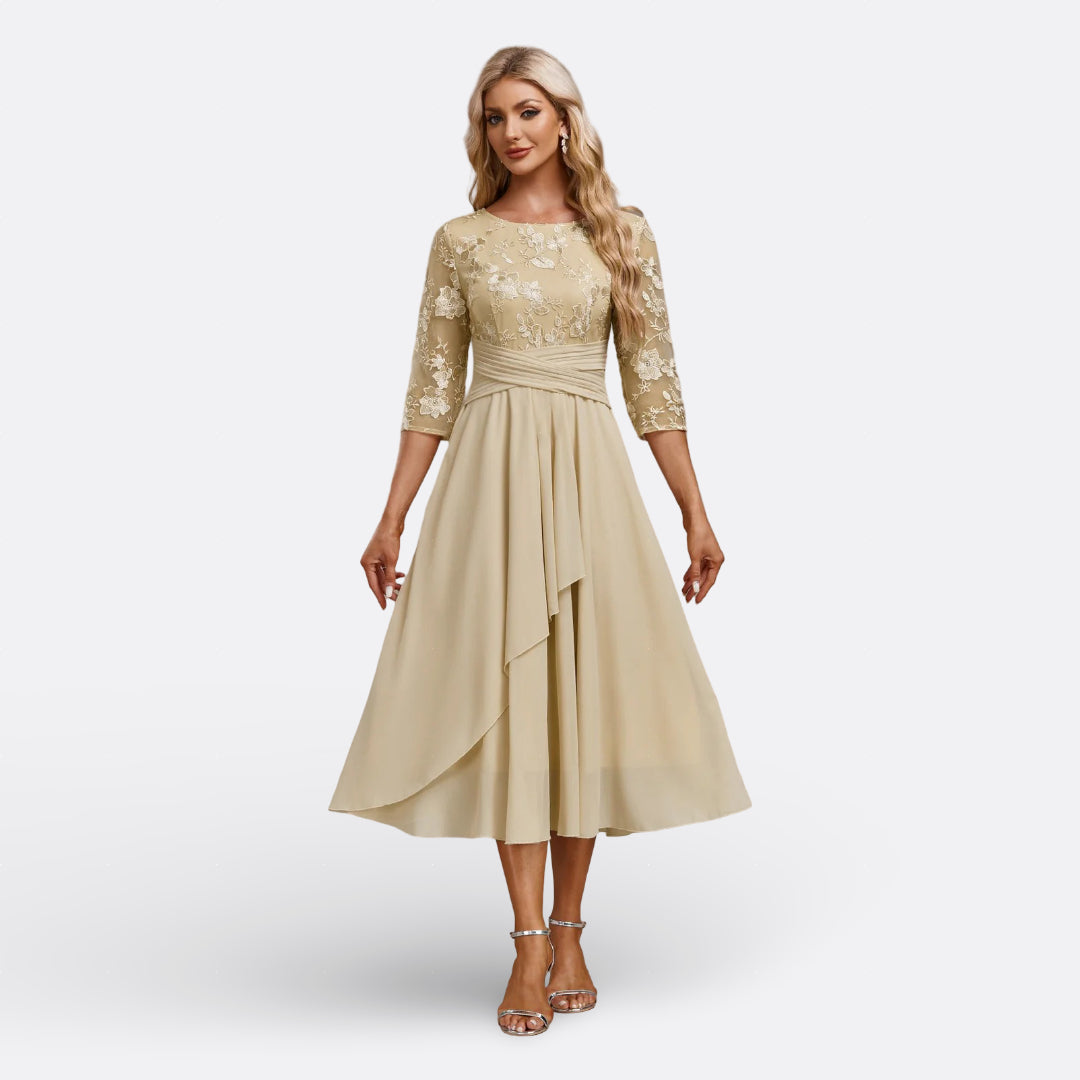 Victoria | Elegant Lace Midi Dress