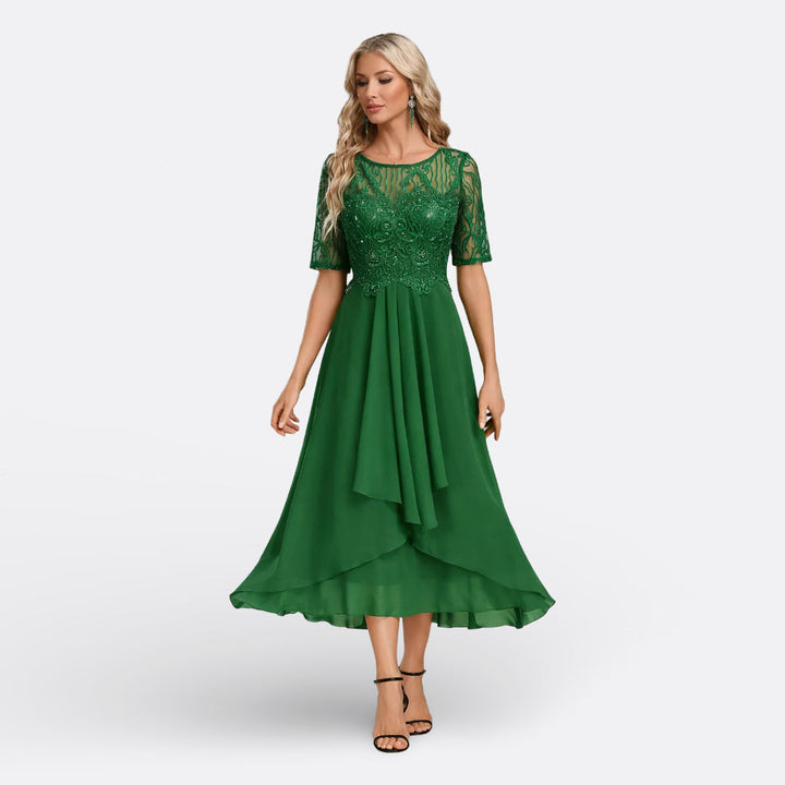 Victoria | Elegant Lace Midi Dress