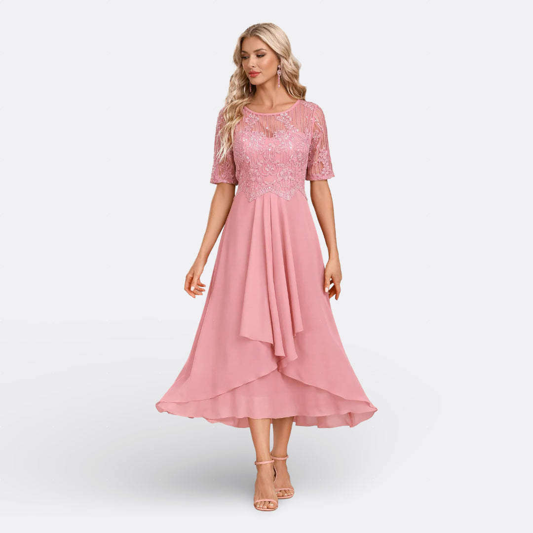 Victoria | Elegant Lace Midi Dress