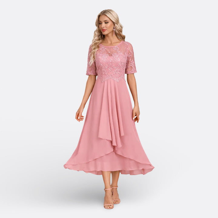 Victoria | Elegant Lace Midi Dress
