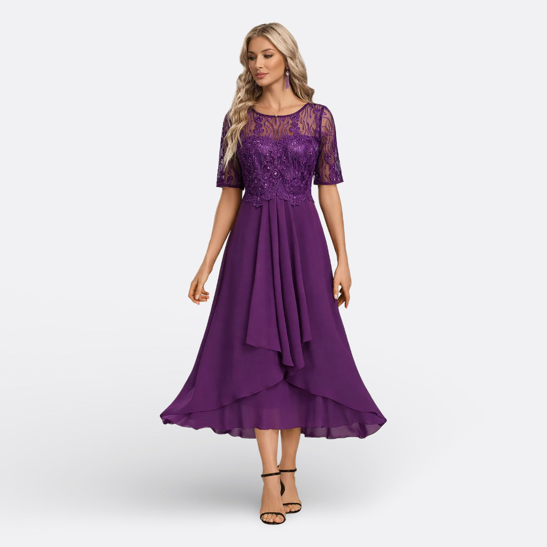 Victoria | Elegant Lace Midi Dress