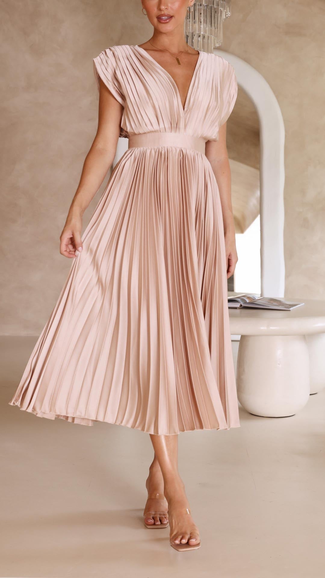 Clara | Graceful Pleated Midi Dress