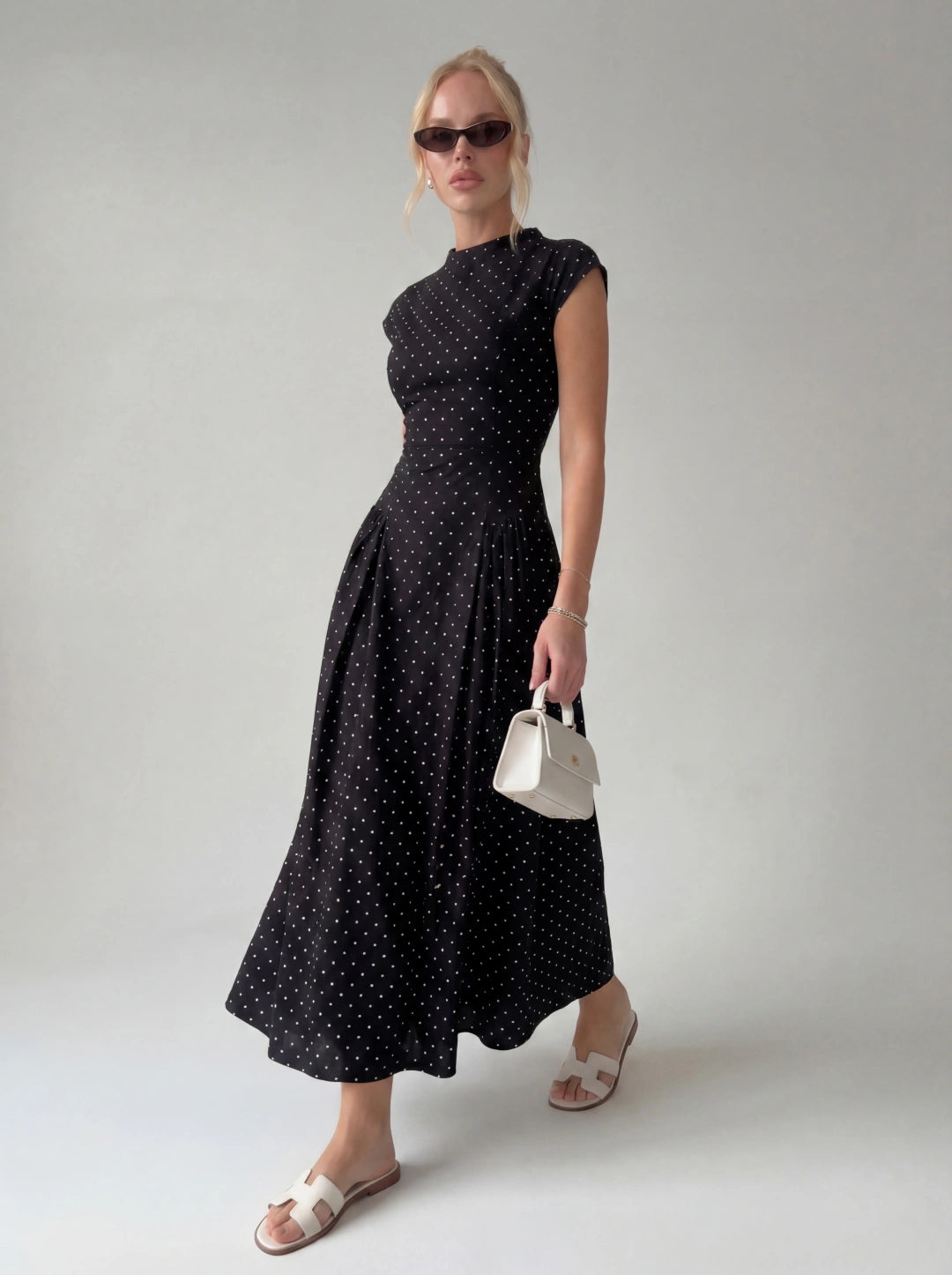 Camille | Parisian Dot Maxi Dress