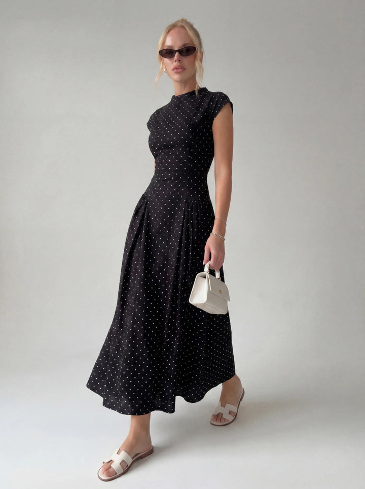 Camille | Parisian Dot Maxi Dress