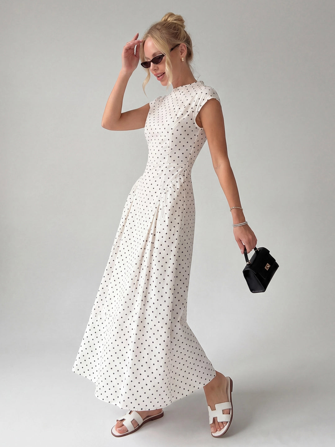 Camille | Parisian Dot Maxi Dress