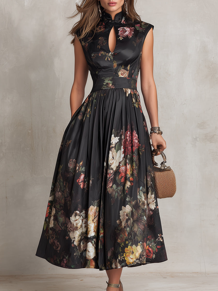 Elira | Refined Floral Midi Dress