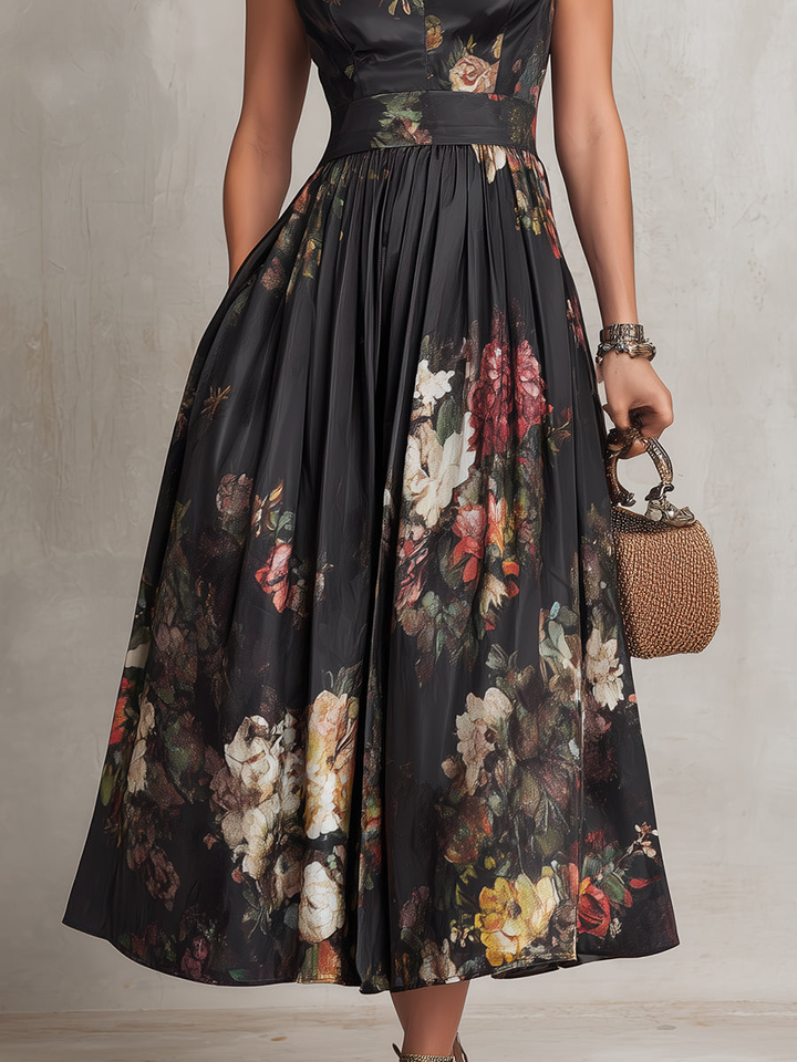Elira | Refined Floral Midi Dress