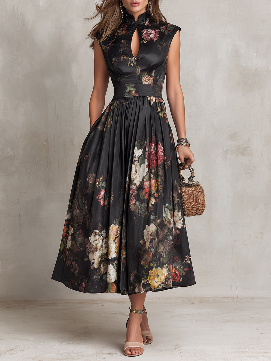 Elira | Refined Floral Midi Dress