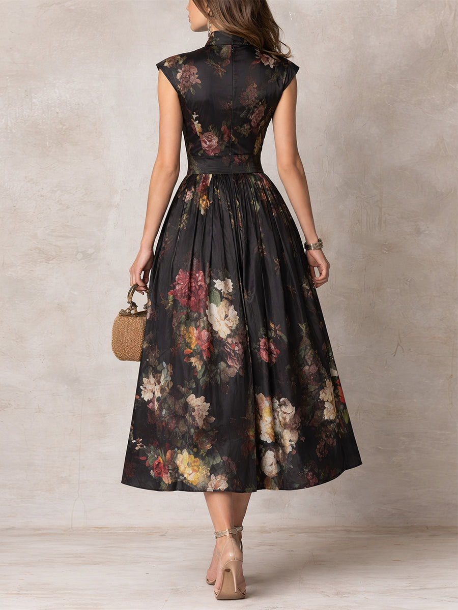 Elira | Refined Floral Midi Dress