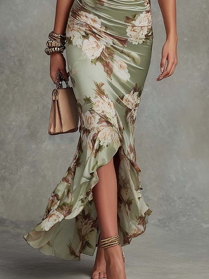 Seraphina | Floral Satin Maxi Dress