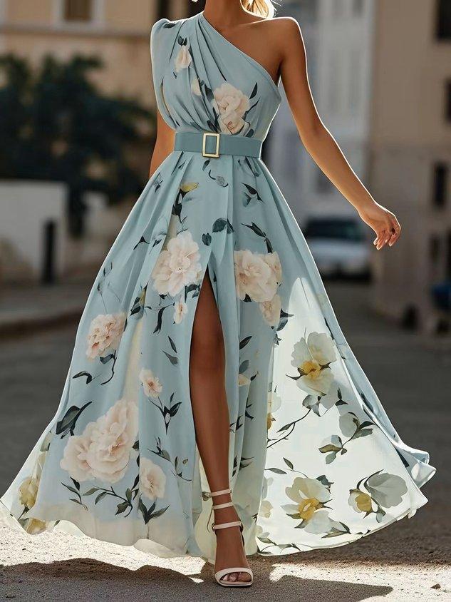 The Alina One-Shoulder Floral Dress