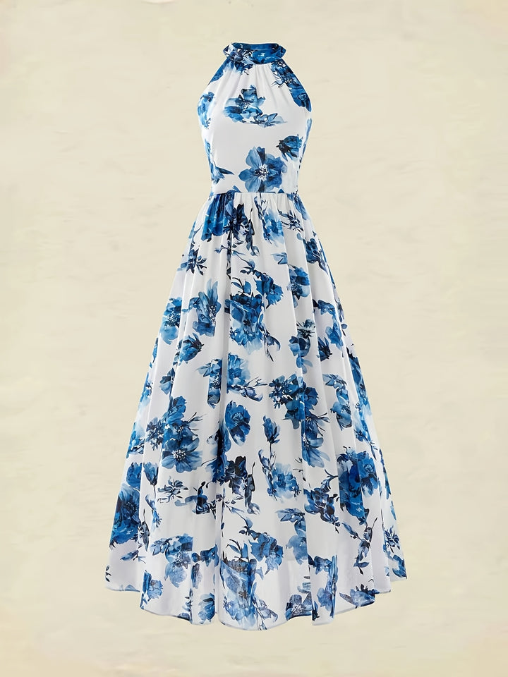Lina | Floral Halter Maxi Dress