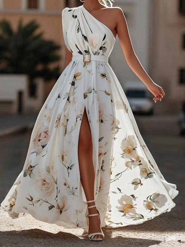 The Alina One-Shoulder Floral Dress