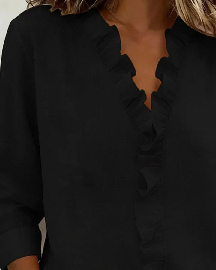 Elara Soft Ruffle Blouse