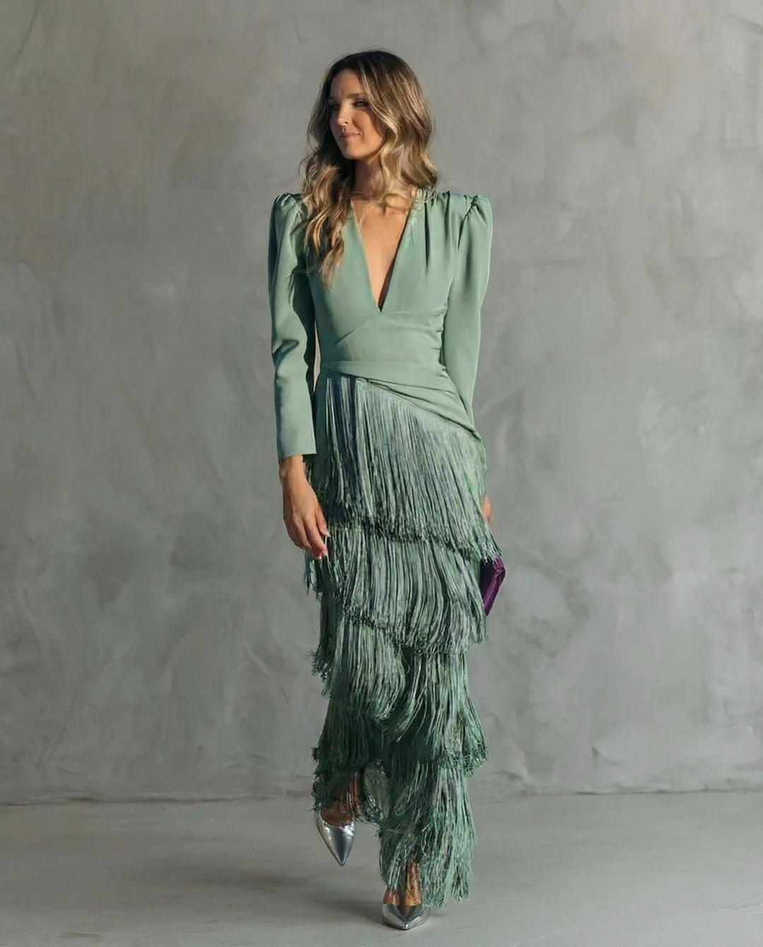 Evelyn Flow Fringe Midi Dress