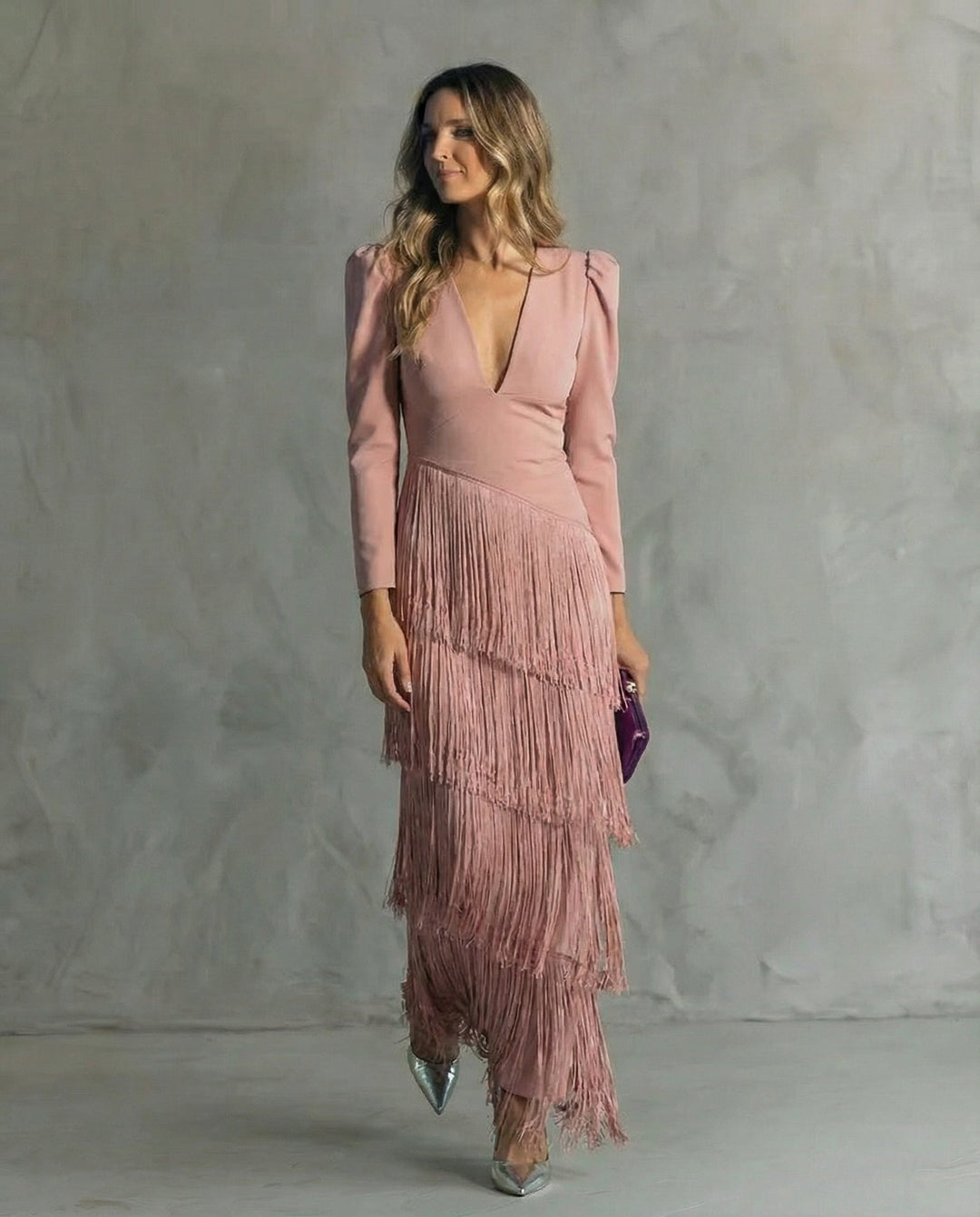 Evelyn Flow Fringe Midi Dress