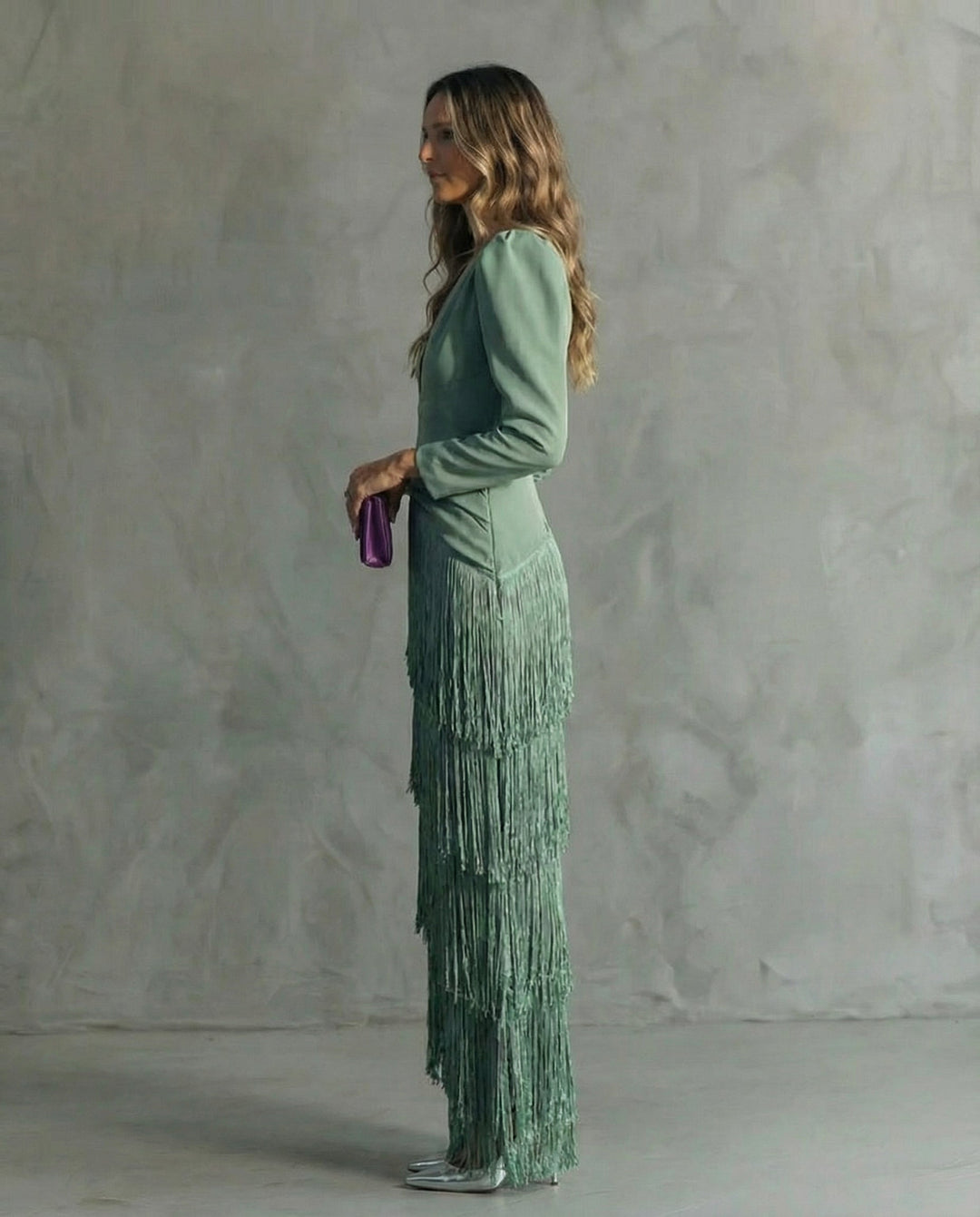 Evelyn Flow Fringe Midi Dress