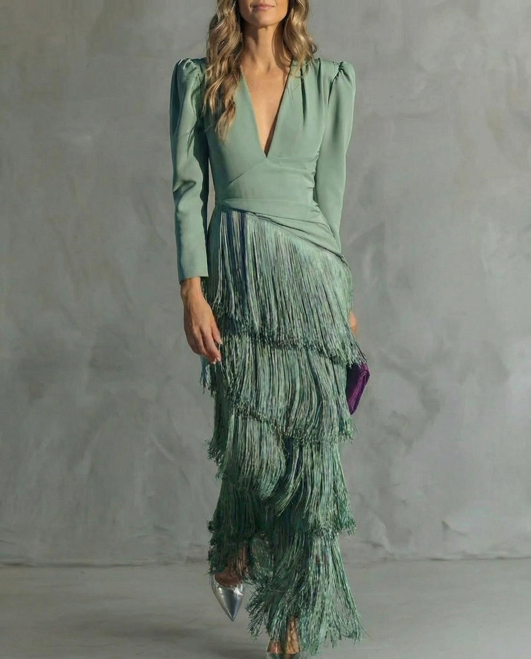 Evelyn Flow Fringe Midi Dress