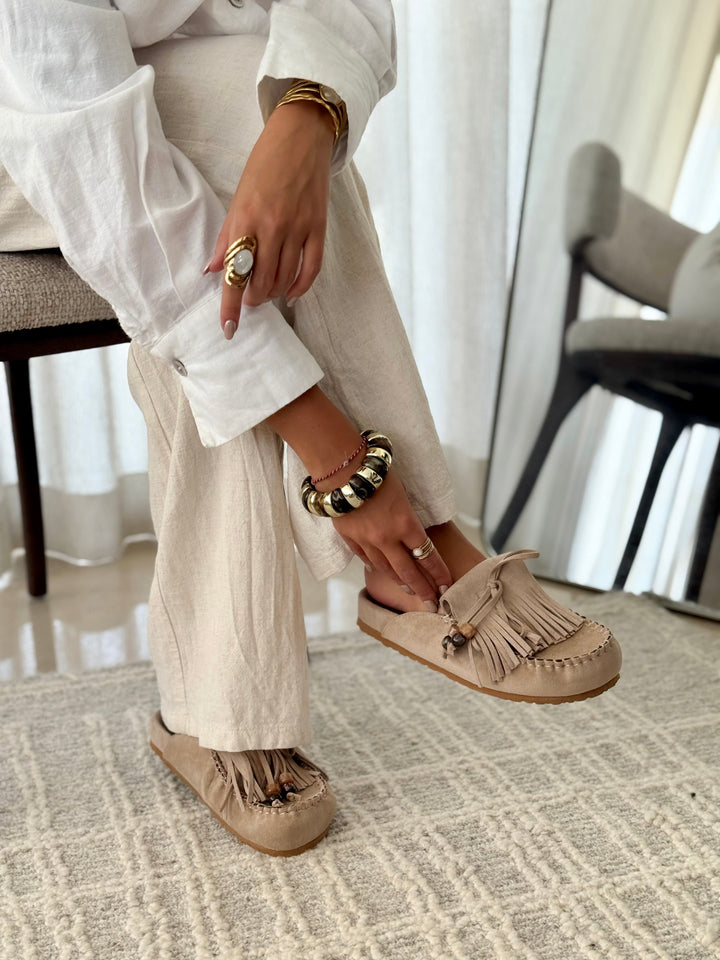 Sabrina Tassel Comfort Mules