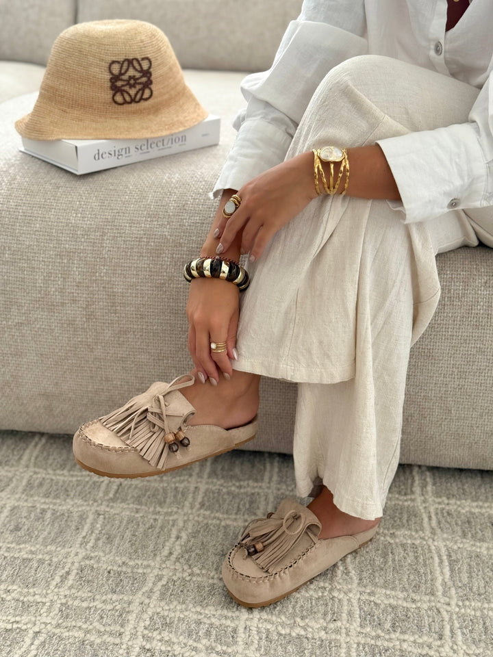Sabrina Tassel Comfort Mules