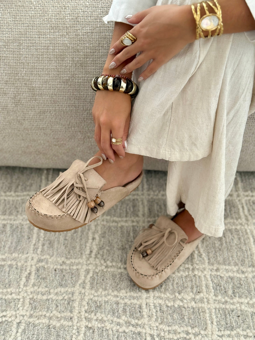 Sabrina Tassel Comfort Mules
