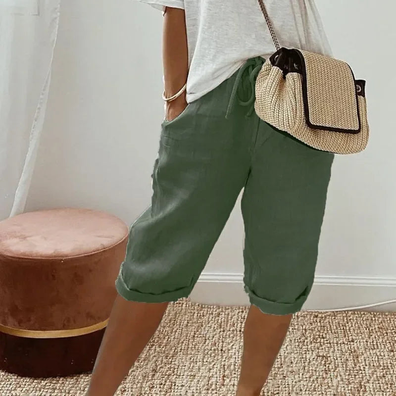 Janet | Full-Length Linen Shorts