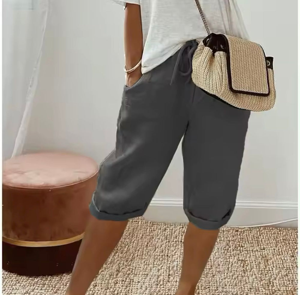 Janet | Full-Length Linen Shorts