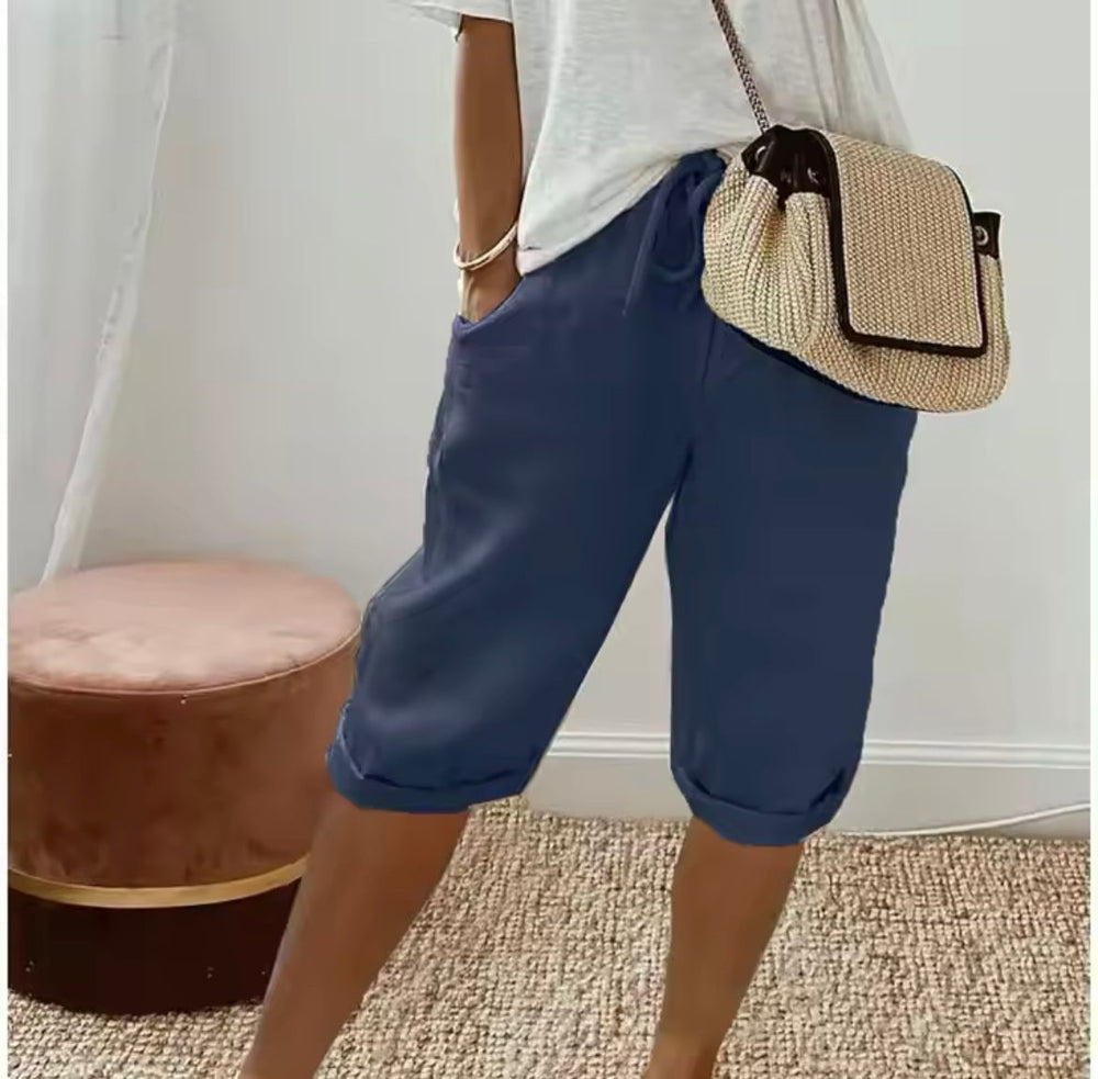 Janet | Full-Length Linen Shorts