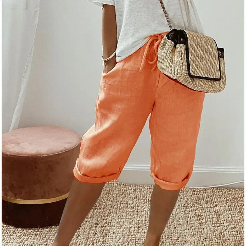 Janet | Full-Length Linen Shorts