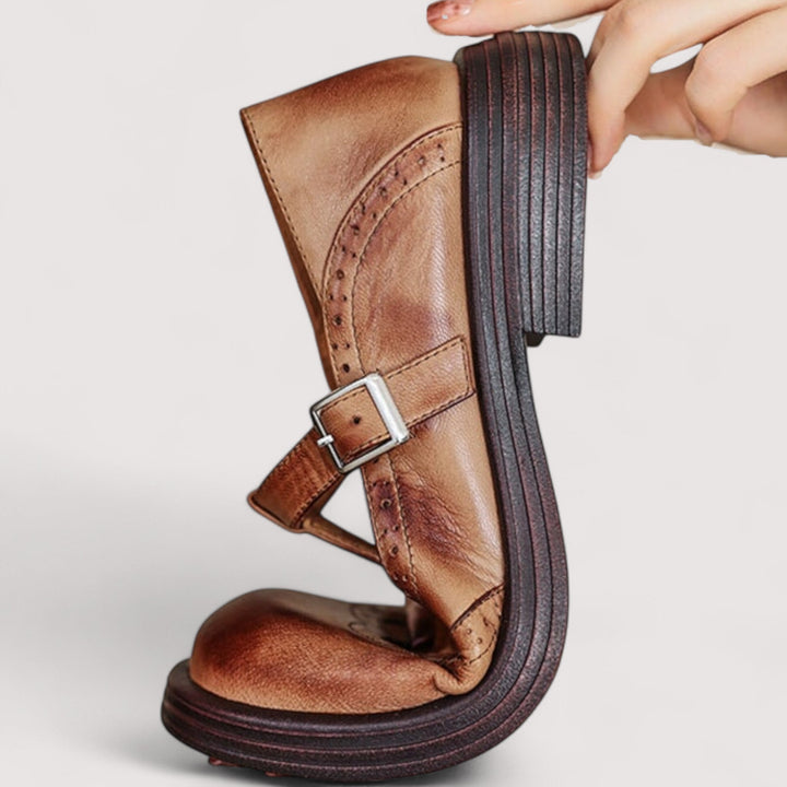 Emma | Classic Buckle Leather Shoes
