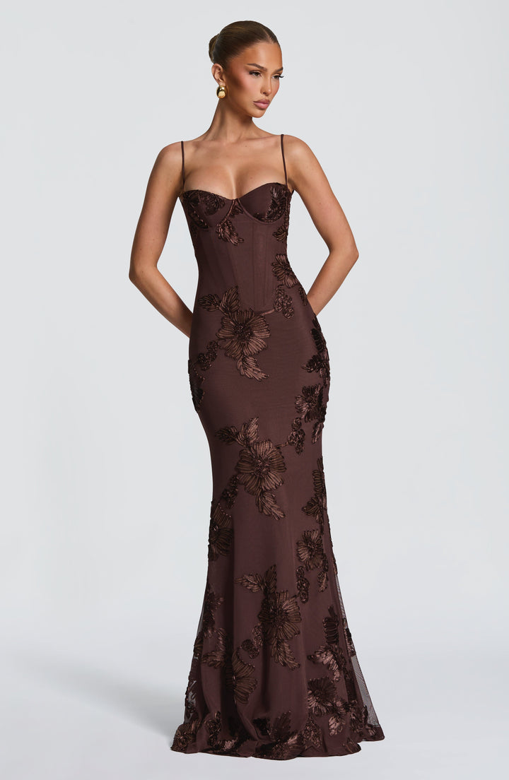 The Elara Sculpted Evening Dress