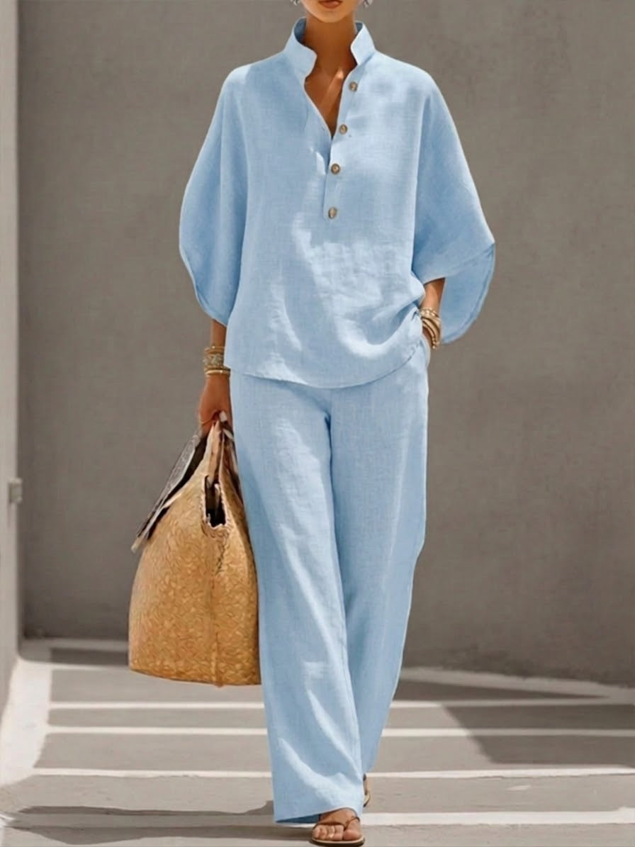 Elena Linen Ease Two-Piece Set