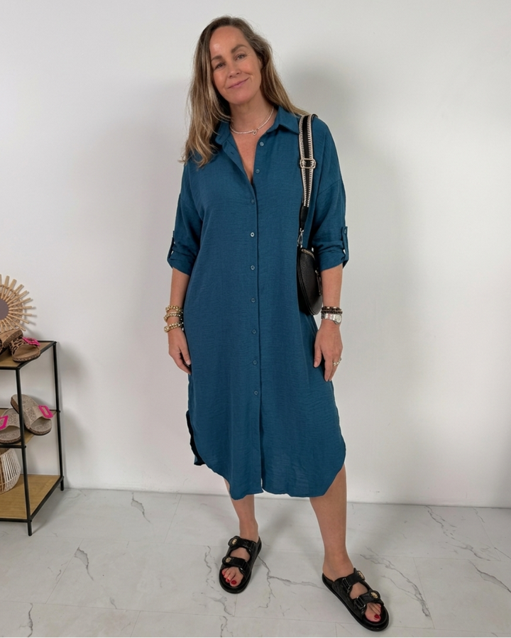 Elara Relaxed Shirt Dress