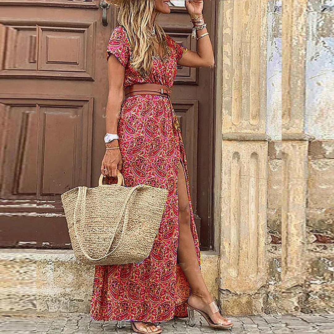Claire | Belted Maxi Dress