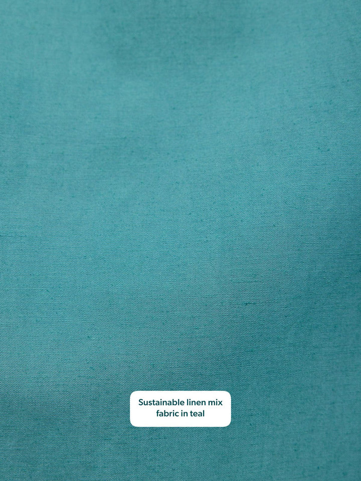 Rhiona Linen Shirt Dress - Teal